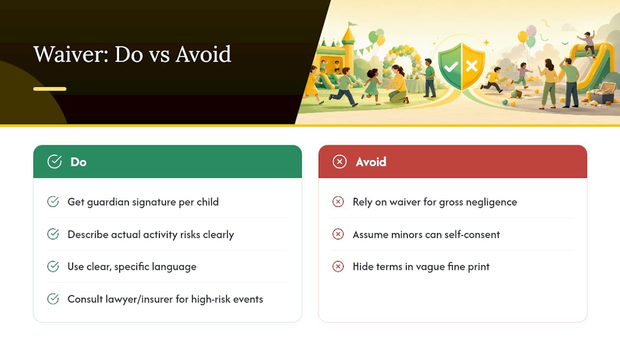 What a Waiver Can and Cannot Protect Against — overview diagram
