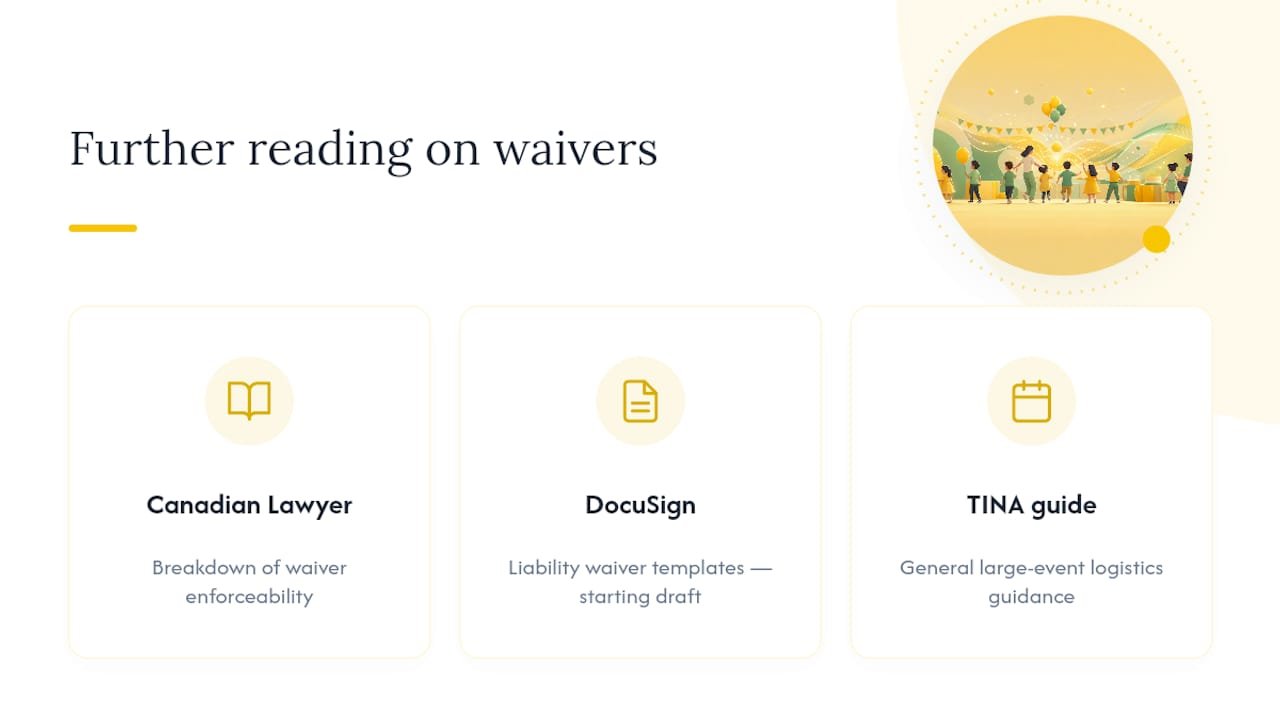 Where to Read More on Waiver Law and Templates — overview diagram