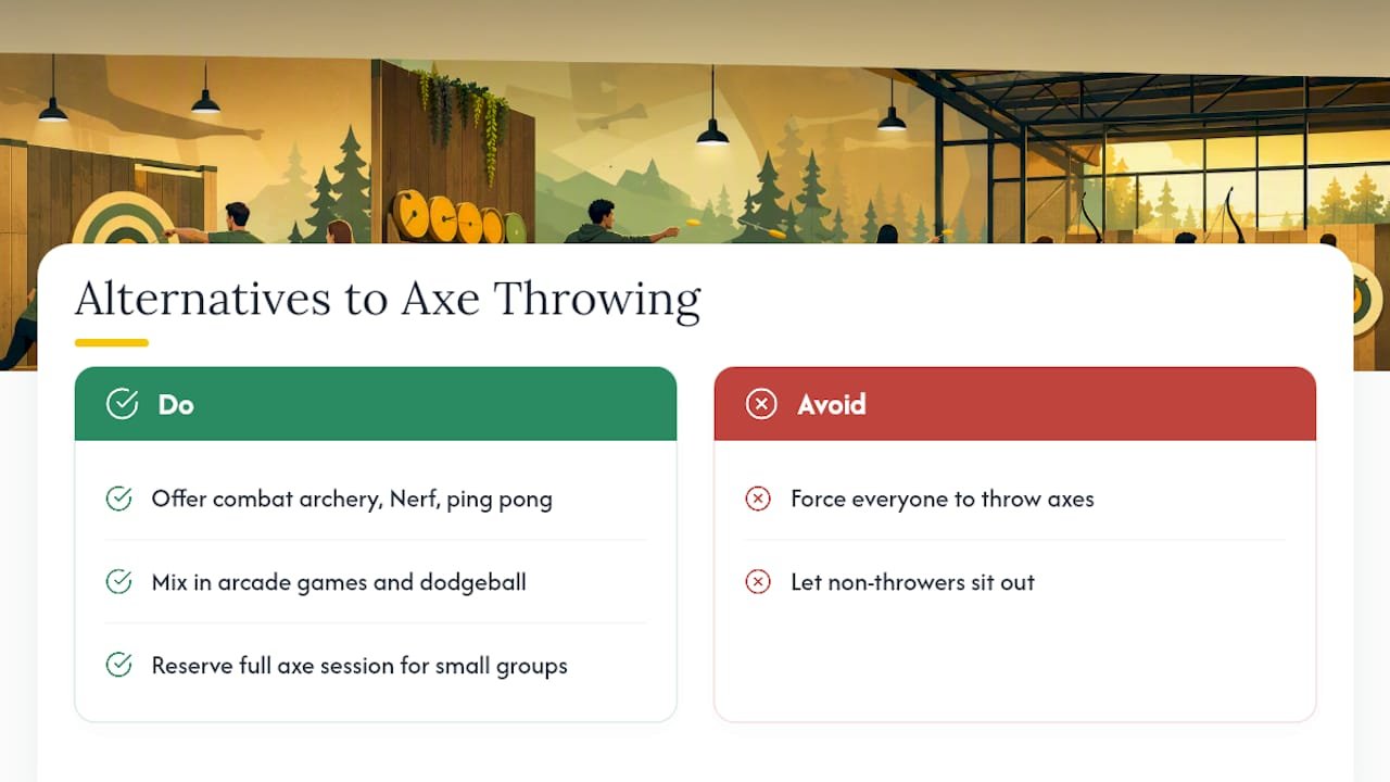 What Are Good Alternatives to Axe Throwing? — overview diagram