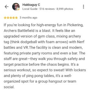 Archers Battlefield Google Review