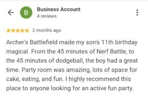 Kids Birthday Party Google Review 1