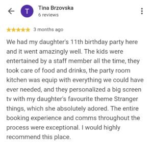Kids Birthday Party Google Review 3