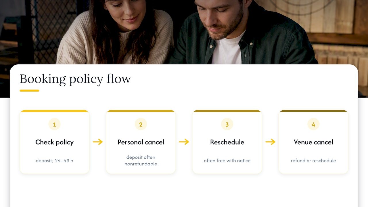 Axe throwing booking policy decision flow