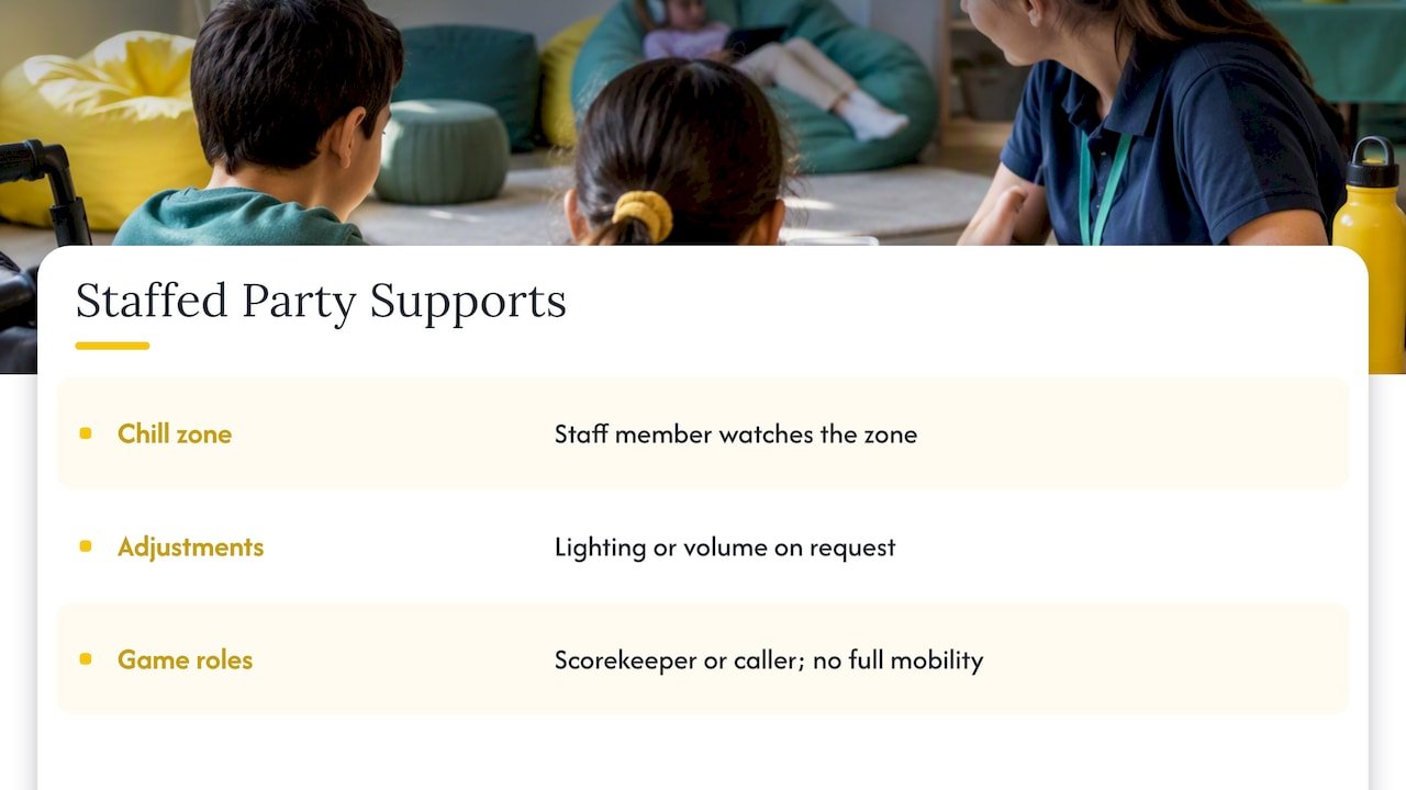 Three ways staff support inclusive kids’ parties